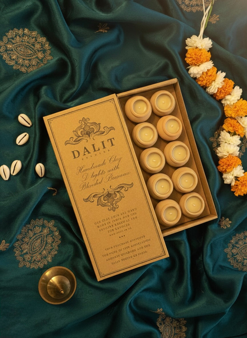Dalit Range - Terracotta Beeswax Tea Light Candles - Box of 10