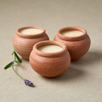 Dalit Range - Karan Terracotta Candles - Box of 3 Lavender Scent