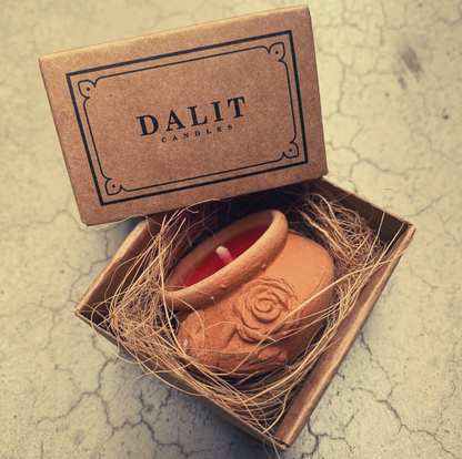 Dalit Range - Terracotta Tea Light Candle - Rose Scented